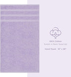 American Soft Linen Luxury Hand Towels for Bathroom, 600 GSM 100% Cotton Turkish 4 Piece Hand Towel Set, 600 GSM Hand Face Towels for Kitchen, Lilac Hand Towels