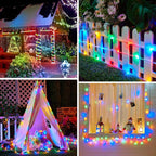 Brightown Solar String Lights Outdoor 2 Pack 72 Feet 200 LED Waterproof Solar Powered String Lights with 8 Lighting Modes, Waterproof Solar Rope Lights for Outside Christmas Party, Multicolor