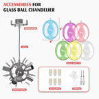 Longree Mini Bubble Ball Chandelier, Dia 20 inch Blown Multicolor Glass Pendant Light Fixture for Bedroom Study Bathroom Dining Room