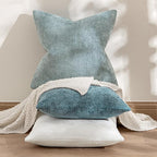 MIULEE Pack of 2 Couch Throw Pillow Covers 18x18 Inch Coastal Blue Modern Boho Accent Decorative Pillow Covers Soft Chenille Farmhouse Cushion Covers for Home Decor Bed Sofa Living Room