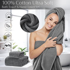 32PCS Bathroom Accessories Set Bathroom Set,Grey Shower Curtain Set,Bath Towel Set,Hand Towel,Toilet Brush,Trash Can & 3PCS Soap Dispenser