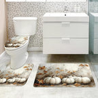 MEHOFOND 4pcs Vintage Pumpkin Shower Curtain Set, Fall Thanksgiving Harvest Vintage Decor, Retro Autumn Halloween Bathroom Accessories, Farmhouse Maple Leaves Bathroom Curtain Sets 72x72 Inch