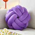 Knot Ball Pillow, Round Decorative Throw Pillows Cushion, 11 Inch Purple Soft Plush Knotted Pillows Pillow, Modern Home Throw Knot Decorative Cushion