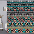 Boho Shower Curtain for Bathroom Bohemian Stripe Cute Shower Curtains Fabric Colorful Cloth Shower Curtain Modern Bathroom Waterproof Hooks Included 72 x 72 Inch
