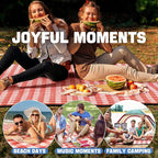 TigeJoy Extra Large Picnic Blanket Waterproof Foldable 80''x118'', Outdoor Picnic Mat Beach Blanket Sandproof for Park, Grass, Travel, Hiking, Camping Essentials, Gingham Picnic Blanket