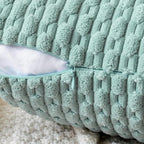 MIULEE Pack of 2 Decorative Throw Pillow Covers 18x18 Inch Soft Boho Striped Textured Corduroy Pillow Covers Modern Farmhouse Home Decor for Couch Bed Sofa Living Room Turquoise