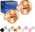 Suction Cup Hooks for Shower,Wreath Hanger for Front Door,Removable No Drill Towel Loofah Hooks,Upgraded 15 lbs Strong Suction for Bathroom,Wall,Glass,Stainless Waterproof-Rose Gold 2 Pcs