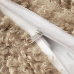 MIULEE Pack of 2 Throw Pillow Covers 24x24 Inch Neutral Oatmeal Faux Fur Decorative Sherpa Pillow Covers Fuzzy Accent Soft Sheepskin Fleece Cushion Cases for Boho Home Decor Couch Living Room Bed