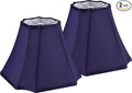 GO&SO Medium Blue Lampshades Square Cut Corner Lamp Shades for Floor and Table Lamps, 6.5x13.2x10.6", Blue, Natural Faux Silk Lampshade Bell Replacement, Handcrafted, Easy Assembly Required (Set of 2)