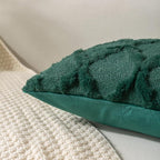 Set of 2 Soft Moroccan Throw Pillow Covers 22x22 Inch Plush Boho Decorative Pillow Cover Accent Cushion Case for Couch Sofa Bed, Dark Green