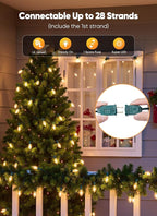 Minetom Vintage C9 Christmas Lights Outdoor, 25 Feet 25 LED C9 Christmas Decorations, Connectable Waterproof String Lights for Holiday Party Roofline Backyard Garden Patio, E17 Base, Warm White