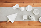 Solino Home Linen Short Table Runner 36 Inches - Athena, 100% Pure Linen Oyster Grey Table Runner 14 x 36 Inch Ideal for Dresser and Coffee Tables - Fall, Autumn, Halloween, Thanksgiving, Holiday