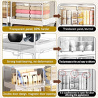 Clear Storage Bin with Lid 3 Pack 【Stackable & Sturdy】 Plastic Multifunctional Folding Storage Bins for Bedroom, Living Room, Study,Room, 23 QT Folding Box with Magnetic door