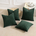 MIULEE Boho Farmhouse Throw Pillow Covers 16x16 Inch Set of 4 Mordern Nordic Cushion Covers Soft Corduroy Christmas Home Decor for Couch Bed Sofa Living Room Army Green