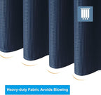 AmazerBath Waffle Shower Curtain, Navy Blue Fabric Shower Curtain with Waffle Weave, Heavy Duty Hotel Quality, 72 x 72 Inches
