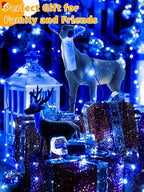 500 LED 164 FT Christmas Lights, Waterproof Outdoor String Lights with Remote and Timer, Christmas Tree Lights with 8 Modes Dimmable, Fairy Lights for Holiday Decor (Blue)