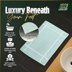 Pearl Linens Pack of 6 100% Cotton Bath Mat 20x30 inches, Soft & Absorbent Quick Dry Bathroom Mat Set, Not Bathroom Rugs, After Shower Mat, Bath Tub Mat, 687 GSM, Machine Washable, Mint Green