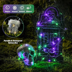 JMEXSUSS Copper String Lights, Purple and Green, 2 Packs, Total 66ft 200 LEDs