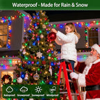 1500 LED Chrstmas Lights, 470ft Outdoor Christmas String Lights with 12 Modes, Multicolor LED String Lights with Timer Dimmable Waterproof for Tree Fence Garden Xmas Wedding Party Holiday Decorations