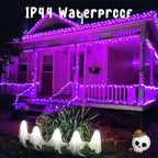 Connectable Purple Halloween Lights, 2pack 164ft 400Led 13 Modes String Lights Plug in, Twinkle Light with Timer Indoor/Outdoor for Tree Party Halloween Decorations