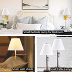 GO&SO White Texture Lamp Shades Set of 2,Small Barrel Lampshade for Table and Small Floor Lamp, 5.5'' Top x 10'' Bottom x 7.2'' Height, Natural Linen Handcrafted, Spider Fitting,2 Pack,Easy Assembly