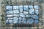 Door Mat Welcome Mat, Heavy Duty Door Mat 23.6 x 35.4 Inch Front Rug Doormat for Outdoor Entrance Home Non-Slip Rubber Rug for Front Door, Outside, Entryway, Patio (Blue Welcome)