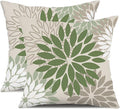 DFXSZ Army Green Pillow Covers 18x18 Inch Set of 2 Flower White Gray Elegant Colored Throw Pillows Outdoor Waterproof Decor for Patio Funiture Garden Living Room Sofa Polyester Pillow Covers 002G18