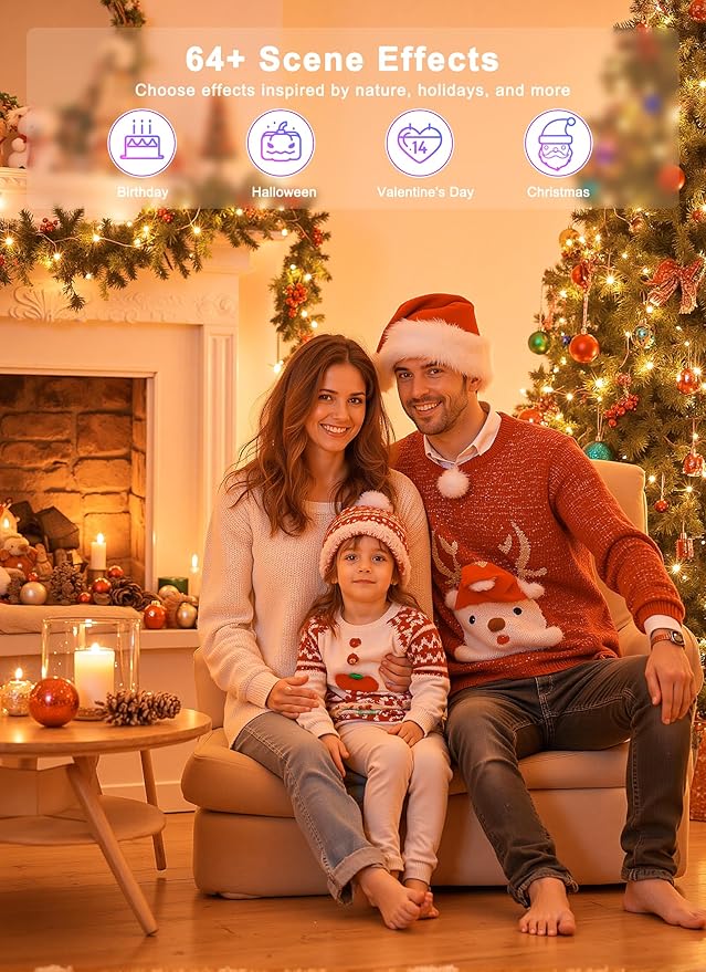 Minetom LED Color Changing Smart RGB Christmas Tree Lights, 82ft 250LED String Twinkle Lights, 16 Milion Adjustable Colors Fairy Lights with Remote & Timer & Memory for Xmas Tree Holiday Party