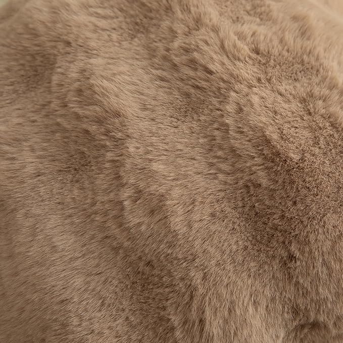 MANDIOO Pack of 2 Thick Plush Wool Decorative Throw Pillow Covers Super Soft Wave Bubble Fur Velvet Cushion Covers Pillow Shams for Couch Bed Living Room 22x22 Inch Camel