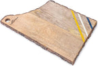 Mango Wood With Tree Bark Multi Cutting Board, Chopping Board, Cheese Board, Bread, and Charcuterie - Decorative Wooden Serving Board for Kitchen and Dining 14x9 Inches