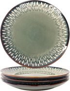 10.6-Inch Porcelain Plates Set, for Appetizer, Dinner Plates, Salad, Dessert, Snacks, Serving Plate Set of 4, Microwave and Dishwasher Safe, apply Home, Restaurant