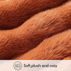 MIULEE Pack of 2 Decorative Pillow Covers Fall Thick Soft Plush Faux Fur Throw Pillows Luxury Home Decor for Couch Bedroom Living Room Sofa,18x18 Inch Rust