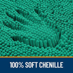 OLANLY Bathroom Rugs 24x16, Extra Soft Absorbent Chenille Bath Rugs, Rubber Backing Quick Dry, Machine Washable Bath Mats for Bathroom Floor, Tub and Shower, Home Decor Accessories, Emerald