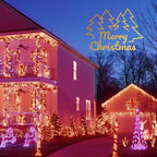 ILLUMINEW 300 Led Red String Lights Outdoor Waterproof Christmas Decorations, 108 Ft Fairy Lights for Bedroom, 8 Modes Plug in Christmas Lights for Outside Room Decor