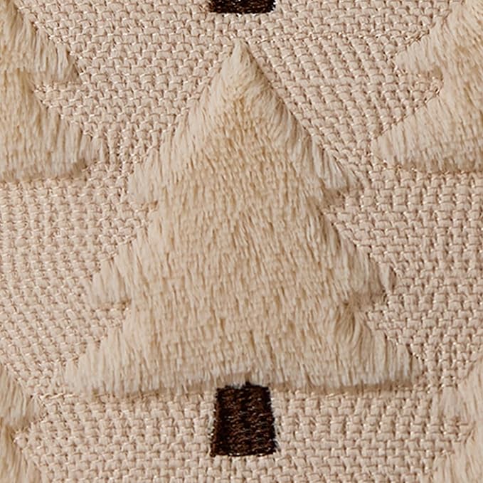 Christmas Pillow Covers 18x18 inch Set of 2 Christmas Decorations Soft Plush Faux Fur Wool Beige Xmas Tree Throw Pillow Cases Winter Holiday Decor for Sofa Living Room PT-012R18