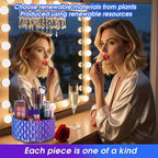 Rotating Makeup Organizer Gradient Color - Large Makeup Storage Holder with 6 Compartments for Vanity, Bathroom, Desk Decor, Multi-Purpose Cosmetic Organizer & Gift-Ready Perfume Organizer for Women