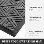 Yimobra Outdoor Mats for Front Door, Stops Mud & Dirt at Entrance, Fits Garage & Patio, All-Weather Waterproof Non Slip Outdoor Indoor Welcome Mat, 29.5x17 Grey