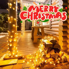 echosari 200 LED 66ft Christmas String Lights Battery Operated, Battery Christmas Lights with Remote Timer Outdoor Fairy Lights for Wreath Party Trees Decor (Warm White)