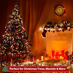 66ft 200 LED Christmas Tree String Lights Outdoor Fairy Lights Plug in, Expandable Green Wire Clear Bulbs Mini Lights 8 Modes, Xmas Wedding Party Decoration (Multicolor)