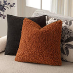 Foindtower 2 Pieces 26x26 Inch Burnt Orange, Faux Fur Throw Pillow Cover Accent Sherpa Furry Pillow Cover Fuzzy Soft Pillowcases Cozy Sheepskin Decorative Fleece Cushion Case for Bed Couch Living Room