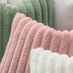 MIULEE Faux Fur Decorative Throw Pillow Covers 16x16 Inch Set of 2, Modern Spring Home Decor Soft Plush Couch Pillows Cozy Fluffy Cushion Covers for Sofa Bed Blush Pink