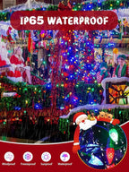 C6 Solar Christmas Lights Outdoor, 100 LED 40FT Christmas Decorations Outdoor Waterproof, Solar String Lights for Outside with 8 Modes, Fairy Twinkle Light for Tree Garden Yard Xmas Decor (Multicolor)