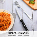 72 Pcs Silverware Set with Steak Knives Service for 12,Stainless Steel Flatware Set,Mirror Polished Cutlery Utensil Set,Home Kitchen Eating Tableware Set,Include Fork Knife Spoon Set,Dishwasher Safe