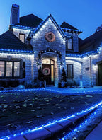 Brightown Solar Christmas Lights Outdoor Waterproof, 2 Pack Total 78FT 200 LED Solar Rope Lights with 8 Modes, Christmas Outdoor Decoration, Solar String Lights for Outside House Tree Halloween, Blue