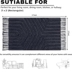 Boho Bathroom Rug 2' x 3', Washable Hand-Woven Tufted Cotton Rug with Tassels for Entryway 24x36 inch, Foyer, Bedroom, or Kitchen - Dark Grey