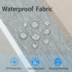 Outdoor Lumbar Pillows Water Resistant 12x20 inch,Decorative Throw Pillow Set of 2 with Insert,Hidden Zipper Headrests for Patio Furniture Sofa Couch Chair(Gray Stripe)