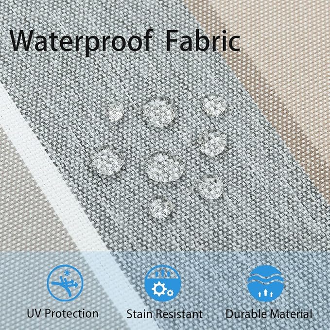 Outdoor Lumbar Pillows Water Resistant 12x20 inch,Decorative Throw Pillow Set of 2 with Insert,Hidden Zipper Headrests for Patio Furniture Sofa Couch Chair(Gray Stripe)