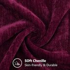 decorUhome Chenille Burgundy Christmas Throw Pillow Covers 18x18 Inch Set of 2, Decorative Soft Couch Pillow Covers Solid Dyed Accent Velvet Farmhouse Neutral Square Pillow Cases for Sofa Living Room