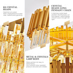 18-Lights 6 Tiers Gold Crystal Chandeliers Luxury 31.5" Modern Crystal Pendant Chandelier Round Hanging Lighting for Living Room Foyer High Ceiling Bedroom Restaurant