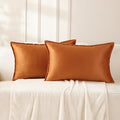 VAKADO Throw Pillow Covers 12x20 Set of 2 Pumpkin Fall Velvet Decor Decorative Couch Lumber Cushion Euro Pillowcases with Fringe Home Bed Decoration for Sofa Bedroom Office